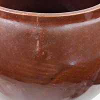 Vintage Watt Pottery Bean Pot 76 with Lid, 6.5" Tall, Brown Crock, Kitchen Decor, Farmhouse Style, Collectible Stoneware