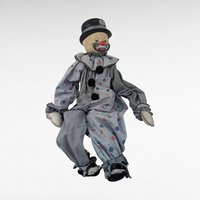 Vintage Handmade Clown Shelf Sitter, Whimsical Clown Doll, Fabric Clown, Collectible Clown, Unique Decor