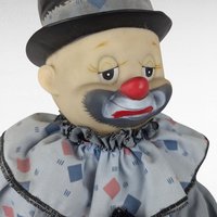 Vintage Handmade Clown Shelf Sitter, Whimsical Clown Doll, Fabric Clown, Collectible Clown, Unique Decor