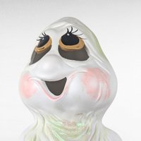 Vintage Holland Mold Ceramic Ghost Light, Halloween Decor, Jack O'Lantern, Ghost with Pumpkin, Collectible Figurine