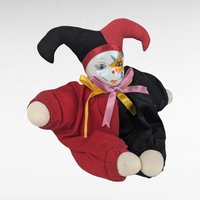 Vintage Jester Doll, Small Clown Doll with Flower, Whimsical Doll, Collectible Doll, Unique Gift