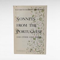 1954 Sonnets from the Portuguese by Elizabeth Barrett Browning, Hardcover Book, Illustrated, Love Poems, Collectible Book