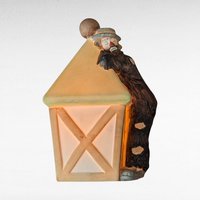 Vintage Flambro Emmett Kelly Jr. Clown on Lamp Nightlight, Ceramic Clown Figurine, Circus Decor,  Collectible Clown