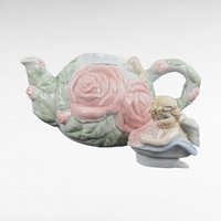 Vintage Avon Cherub Teapot | Porcelain Rose Teapot | Angel Teapot | Collectible Teapot