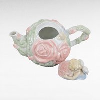Vintage Avon Cherub Teapot | Porcelain Rose Teapot | Angel Teapot | Collectible Teapot