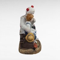 Norman Rockwell Clown Figurine |  Vintage Porcelain Clown with Boy |  Collectible Figurine |  Gift for Collector | 6 Inches