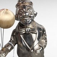 Vintage Metal Clown Bank | Silver-Tone Clown with Balloons | Retro Coin Bank | Collectible Bank