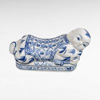 Vintage Chinese Porcelain Headrest | Blue and White Pillow | Chinese Ceramic Pillow | Asian Decor