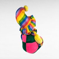 Vintage Rainbow Clown Doll | Sitting Clown | Sleepy Eyes Doll | Collectible Doll | Whimsical Decor