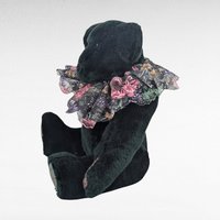 1994 Johnson Creations Green Teddy Bear | Floral Lace Collar | Plush Bear | Collectible Teddy Bear