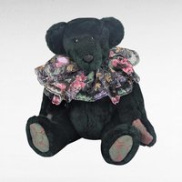 1994 Johnson Creations Green Teddy Bear | Floral Lace Collar | Plush Bear | Collectible Teddy Bear