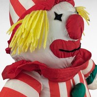 Vintage Soft Clown Doll - Red and White Striped Clown - Plush Toy - Collectible Doll - Circus Decor -Children's Toy