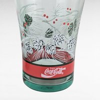 Set of 4 Coca-Cola Christmas Glasses - Pine Cone and Tree Design - Vintage Holiday Decor - Collectible Coke Glasses