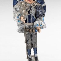 Vintage Santa's Elf Jester Figure in Blue | Whimsical Christmas Decor | Holiday Elf Figurine | Collectible Elf