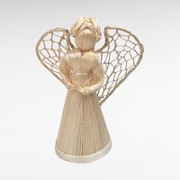 Corn Husk Angel Figurines | Set of 3 Praying Angels | Rustic Angel Decor | Handmade Angel Trio | Natural Fiber Art