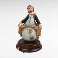 Vintage Albert Price Sad Clown Around the World Music Box, Porcelain Clown Figurine, Collectible Clown, Musical Figurine