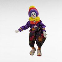 Vintage Ganz Circus Clown Shelf Sitter Doll Pair - Ceramic Hands, Feet, Head - Collectible