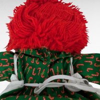 Vintage Raggedy Ann Doll, 18" Candy Cane Dress, Collectible Classic Doll, Red Yarn Hair