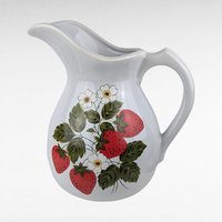 Vintage McCoy Strawberry Basin and Pitcher Set, 7527, Wash Basin and Ewer, Farmhouse Decor, Kitchen Decor