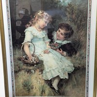 Vintage Frederick Morgan "Sweethearts" Print, Framed Romantic Couple Artwork, 29.5 x 23.25 Inches