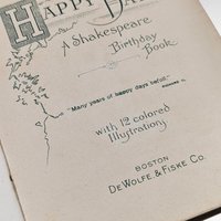 1904 Antique Shakespeare Birthday Book | "Happy Days" | Leather Bound | Illustrated