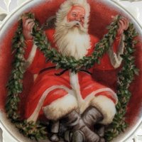Vintage Lenox Portrait Series Santa Ornament | Santa with Garland | Porcelain Christmas Ornament | Collectible Lenox
