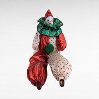 Vintage Smiling Clown Doll | Red & Green | 18" Tall | Collectible