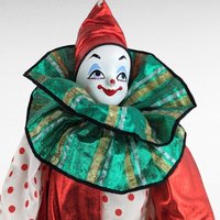 Vintage Smiling Clown Doll | Red & Green | 18" Tall | Collectible