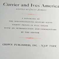 1952 Currier and Ives America, Vintage Illustrated Book, Colin Simkin, Mid-19th Century Prints, Americana, History Book, Art Book