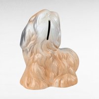 Vintage Ceramic Dog Bank, Shih Tzu Figurine, Doggy Coin Bank, Ceramic Dog, Collectible Dog Figurine, Gift for Dog Lovers