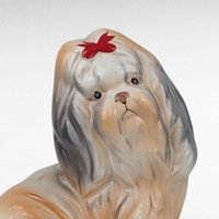 Vintage Ceramic Dog Bank, Shih Tzu Figurine, Doggy Coin Bank, Ceramic Dog, Collectible Dog Figurine, Gift for Dog Lovers