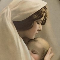 1911 Madonna and Child Print, Antique Religious Print, Tin Framed Print, Vintage Wall Decor, Catholic Art, Mother and Child Art