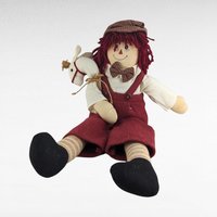 Vintage Folk Art Raggedy Andy Doll - 17" Handmade Cloth Doll