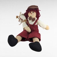 Vintage Folk Art Raggedy Andy Doll - 17" Handmade Cloth Doll