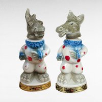 Vintage 1968 Jim Beam Donkey Decanters, Bourbon Whiskey Collectibles, Barware, Man Cave Decor, Unique Gift