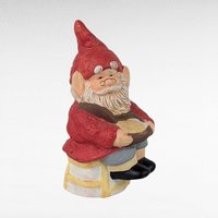 Vintage Ceramic Gnome Figurine, 7.5 Inch Hand Painted Garden Decor, Collectible Gnome, Gift for Gnome Lover