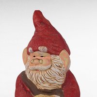 Vintage Ceramic Gnome Figurine, 7.5 Inch Hand Painted Garden Decor, Collectible Gnome, Gift for Gnome Lover