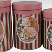 Vintage House of Lloyd Christmas Nesting Tins, Dog & Girl Design, Set of 3, Collectible Holiday Decor, Gift for Collector