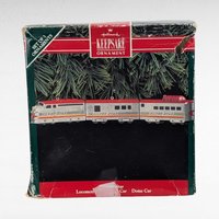 Vintage Hallmark Train Ornaments - Christmas Skyline Collection & Silver Star - 1992 Keepsake Ornaments with Boxes