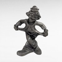 Vintage Pewter Clown Figurines Set, Metal Circus Clown Decor, Whimsical Clown Collection, Shelf Display