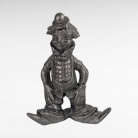 Vintage Pewter Clown Figurines Set, Metal Circus Clown Decor, Whimsical Clown Collection, Shelf Display