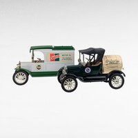 Vintage Oil Company Diecast Banks - Castrol & Polarine Model T Trucks - With Box