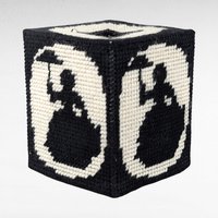 Handmade Tissue Box Cover, Lady with Umbrella. 