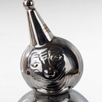 Vintage Raimond Roly Poly Clown Bank, Silver Metal Figural Coin Bank, Nursery Decor, Gift for Child, Collector, Nostalgic Toy