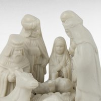1998 Hermitage Pottery Nativity Figurine, Jade Porcelain Christmas Decor, Vintage Holiday Gift