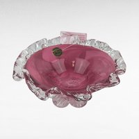 Vintage Rossi Glass Cranberry Mist Candy Dish, 22k Gold Crystal Accent Bowl, Elegant Home Decor, Gift for Hostess, Collector