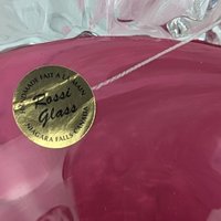 Vintage Rossi Glass Cranberry Mist Candy Dish, 22k Gold Crystal Accent Bowl, Elegant Home Decor, Gift for Hostess, Collector