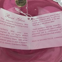 Vintage Rossi Glass Cranberry Mist Candy Dish, 22k Gold Crystal Accent Bowl, Elegant Home Decor, Gift for Hostess, Collector