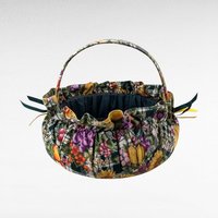 Vintage Set of 3 Matching Fabric Baskets, Floral Print Storage Baskets, Nesting Baskets, Home Decor, Gift Idea, Organization