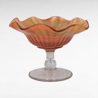 Vintage Marigold Glass Set, 4 Pieces, Compote, Candy Dishes,  Loganberry Bowl,  Iridescent Glassware, Home Decor, Gift for Collector